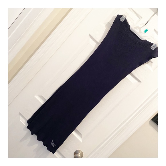 38 Daniel Cremieux Cotton & Cashmere Navy Blue Unisex Scarf - Picture 3 of 6